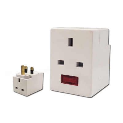 White color with light UK socket to 13A plug adaptor