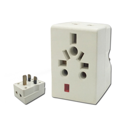 13a universal socket adaptor with neon white color international travel adaptor