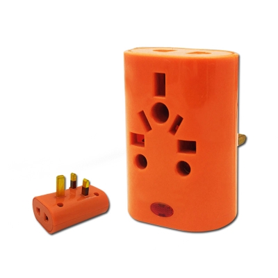 13A multi plug with light orange color power adaptor