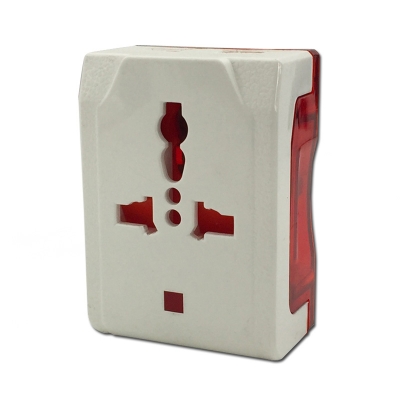 New travel adaptor 13A multi electrical socket with 13A plug with neon