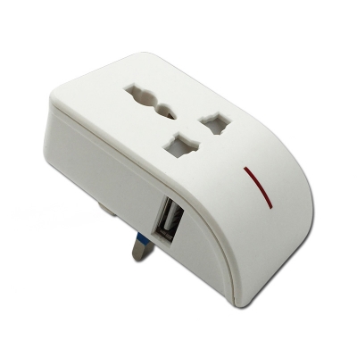 mouse shape adaptor with USB charger 13A multi socket with light to 13A plug