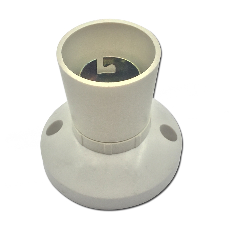 White color straight lamp holder screw type B22 metal iert lampholder