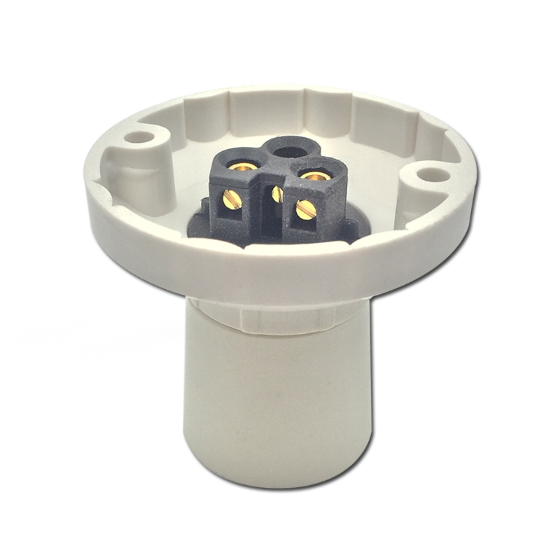 White color straight lamp holder screw type B22 metal iert lampholder