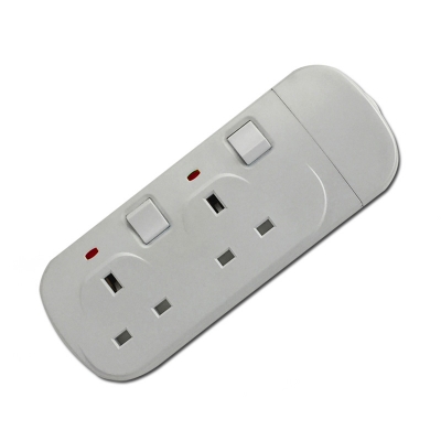 2 way uk socket with individual switch and neon