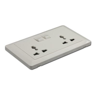 Top quality PC 13A Double socket Multi function Socket with Switch wall socket